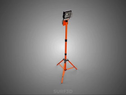 COMPACT TRIPOD SINGLE LED LAMP SPOT FLOOD LIGHT STUDIO SCENE KIT 3D Model