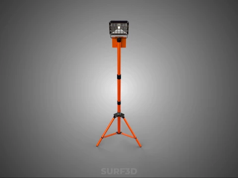 COMPACT TRIPOD SINGLE LED LAMP SPOT FLOOD LIGHT STUDIO SCENE KIT 3D Model