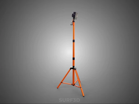 COMPACT TRIPOD SINGLE LED LAMP SPOT FLOOD LIGHT STUDIO SCENE KIT 3D Model
