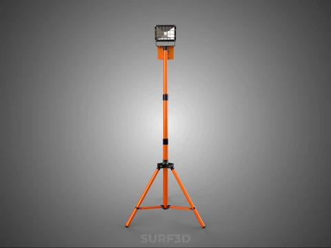 COMPACT TRIPOD SINGLE LED LAMP SPOT FLOOD LIGHT STUDIO SCENE KIT 3D Model
