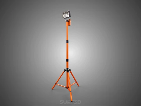 COMPACT TRIPOD SINGLE LED LAMP SPOT FLOOD LIGHT STUDIO SCENE KIT 3D Model