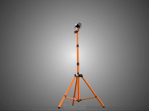 COMPACT TRIPOD SINGLE LED LAMP SPOT FLOOD LIGHT STUDIO SCENE KIT 3D Model