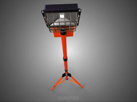 COMPACT TRIPOD SINGLE LED LAMP SPOT FLOOD LIGHT STUDIO SCENE KIT 3D Model