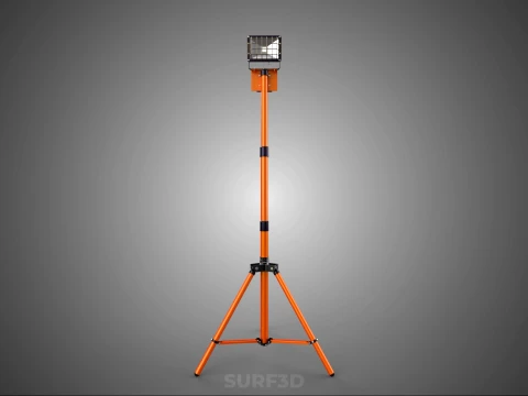 COMPACT TRIPOD SINGLE LED LAMP SPOT FLOOD LIGHT STUDIO SCENE KIT 3D Model