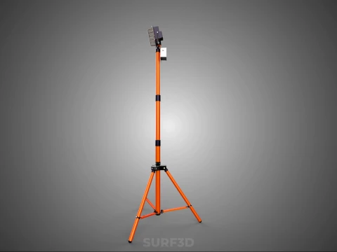 COMPACT TRIPOD SINGLE LED LAMP SPOT FLOOD LIGHT STUDIO SCENE KIT 3D Model