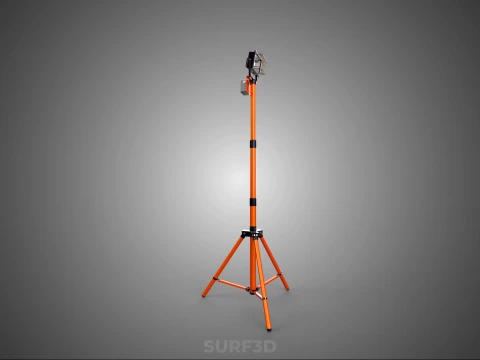 COMPACT TRIPOD SINGLE LED LAMP SPOT FLOOD LIGHT STUDIO SCENE KIT 3D Model