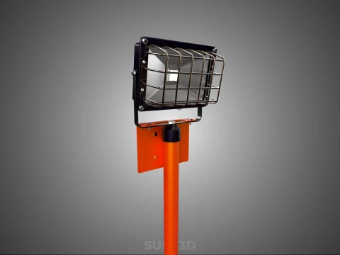 COMPACT TRIPOD SINGLE LED LAMP SPOT FLOOD LIGHT STUDIO SCENE KIT 3D Model