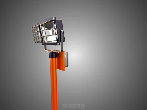 COMPACT TRIPOD SINGLE LED LAMP SPOT FLOOD LIGHT STUDIO SCENE KIT 3D Model