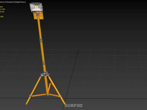 COMPACT TRIPOD SINGLE LED LAMP SPOT FLOOD LIGHT STUDIO SCENE KIT 3D Model