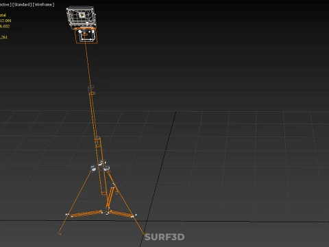 COMPACT TRIPOD SINGLE LED LAMP SPOT FLOOD LIGHT STUDIO SCENE KIT 3D Model