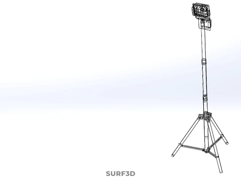 COMPACT TRIPOD SINGLE LED LAMP SPOT FLOOD LIGHT STUDIO SCENE KIT 3D Model
