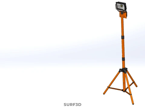 COMPACT TRIPOD SINGLE LED LAMP SPOT FLOOD LIGHT STUDIO SCENE KIT 3D Model