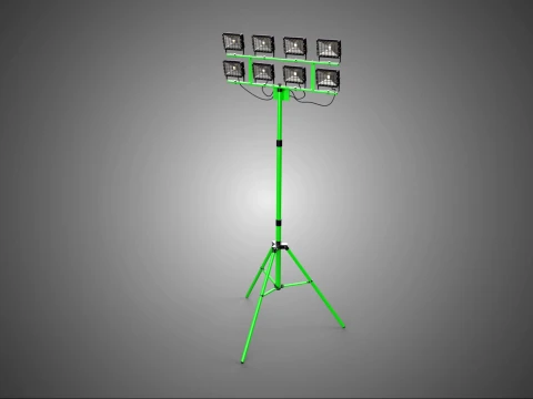 TRIPÉ GRANDE OITO 8 LÂMPADA LED FLOOD LIGHT FLOODLIGHT POLE TORRE Modelo 3D