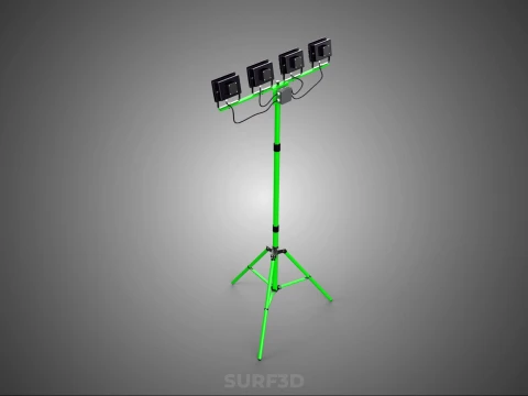 TRIP&Eacute; VERDE QUATRO 4 L&Acirc;MPADA LED LUZ DE PROJETO TORRE TELESC&Oacute;PICA Modelo 3D