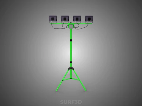 TRIP&Eacute; VERDE QUATRO 4 L&Acirc;MPADA LED LUZ DE PROJETO TORRE TELESC&Oacute;PICA Modelo 3D