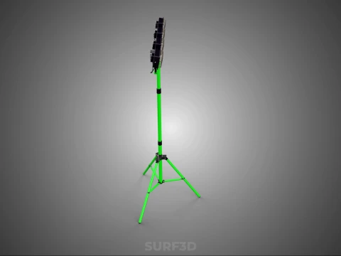 TRIP&Eacute; VERDE QUATRO 4 L&Acirc;MPADA LED LUZ DE PROJETO TORRE TELESC&Oacute;PICA Modelo 3D