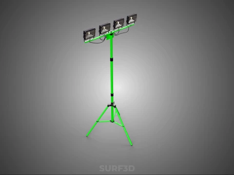 TRIP&Eacute; VERDE QUATRO 4 L&Acirc;MPADA LED LUZ DE PROJETO TORRE TELESC&Oacute;PICA Modelo 3D