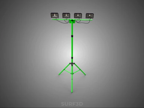 TRIP&Eacute; VERDE QUATRO 4 L&Acirc;MPADA LED LUZ DE PROJETO TORRE TELESC&Oacute;PICA Modelo 3D