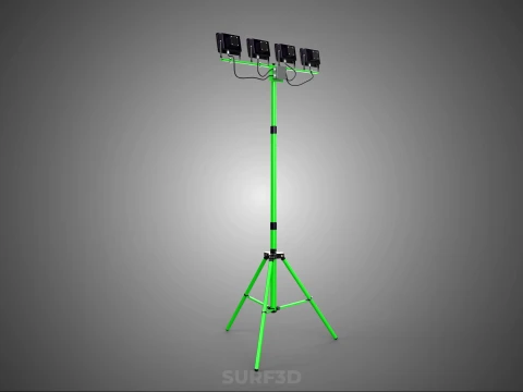 TRIP&Eacute; VERDE QUATRO 4 L&Acirc;MPADA LED LUZ DE PROJETO TORRE TELESC&Oacute;PICA Modelo 3D
