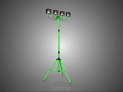 TRIP&Eacute; VERDE QUATRO 4 L&Acirc;MPADA LED LUZ DE PROJETO TORRE TELESC&Oacute;PICA Modelo 3D