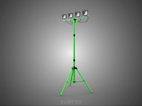 TRIP&Eacute; VERDE QUATRO 4 L&Acirc;MPADA LED LUZ DE PROJETO TORRE TELESC&Oacute;PICA Modelo 3D