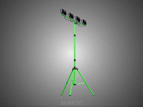 TRIP&Eacute; VERDE QUATRO 4 L&Acirc;MPADA LED LUZ DE PROJETO TORRE TELESC&Oacute;PICA Modelo 3D