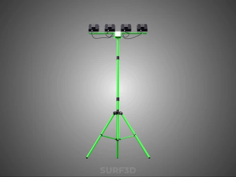 TRIP&Eacute; VERDE QUATRO 4 L&Acirc;MPADA LED LUZ DE PROJETO TORRE TELESC&Oacute;PICA Modelo 3D