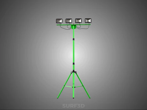 TRIP&Eacute; VERDE QUATRO 4 L&Acirc;MPADA LED LUZ DE PROJETO TORRE TELESC&Oacute;PICA Modelo 3D