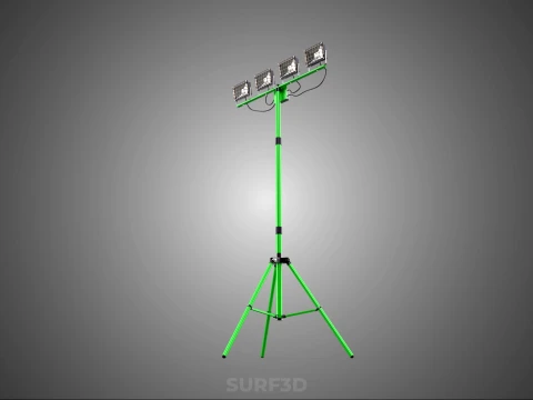 TRIP&Eacute; VERDE QUATRO 4 L&Acirc;MPADA LED LUZ DE PROJETO TORRE TELESC&Oacute;PICA Modelo 3D