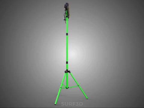TRIP&Eacute; VERDE QUATRO 4 L&Acirc;MPADA LED LUZ DE PROJETO TORRE TELESC&Oacute;PICA Modelo 3D