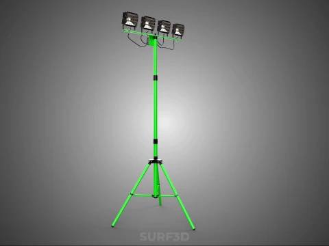 TRIP&Eacute; VERDE QUATRO 4 L&Acirc;MPADA LED LUZ DE PROJETO TORRE TELESC&Oacute;PICA Modelo 3D