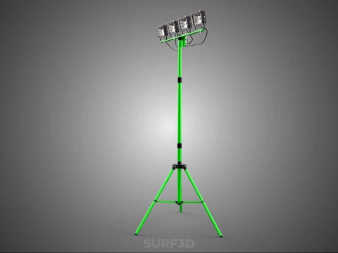 TRIP&Eacute; VERDE QUATRO 4 L&Acirc;MPADA LED LUZ DE PROJETO TORRE TELESC&Oacute;PICA Modelo 3D