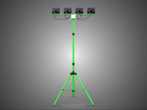 TRIP&Eacute; VERDE QUATRO 4 L&Acirc;MPADA LED LUZ DE PROJETO TORRE TELESC&Oacute;PICA Modelo 3D