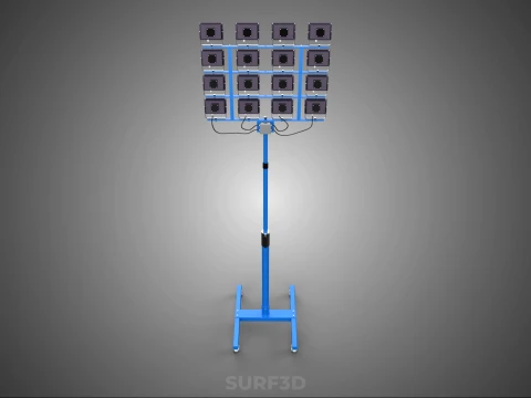TELESCOPIC MAST LIGHT TOWER STADIUM STADION FLOODLIGHT LIGHTING 3D Model