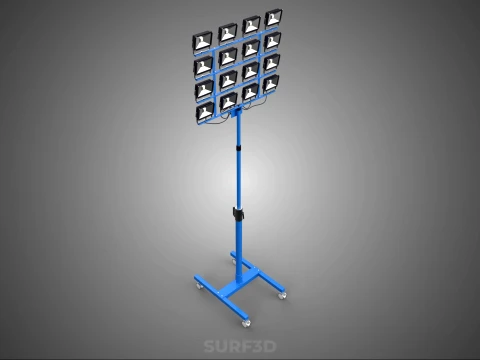 TELESCOPIC MAST LIGHT TOWER STADIUM STADION FLOODLIGHT LIGHTING 3D Model
