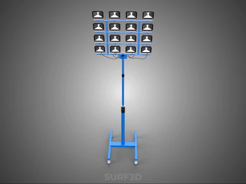 TELESCOPIC MAST LIGHT TOWER STADIUM STADION FLOODLIGHT LIGHTING 3D Model