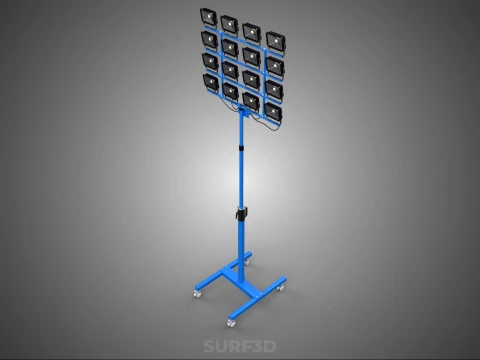 TELESCOPIC MAST LIGHT TOWER STADIUM STADION FLOODLIGHT LIGHTING 3D Model