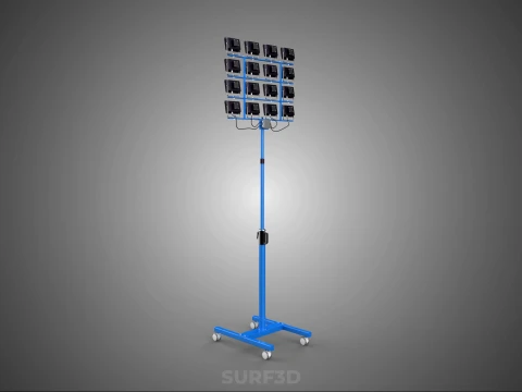 TELESCOPIC MAST LIGHT TOWER STADIUM STADION FLOODLIGHT LIGHTING 3D Model