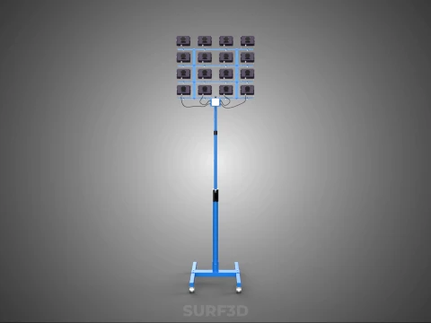 TELESCOPIC MAST LIGHT TOWER STADIUM STADION FLOODLIGHT LIGHTING 3D Model