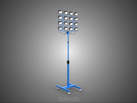 TELESCOPIC MAST LIGHT TOWER STADIUM STADION FLOODLIGHT LIGHTING 3D Model