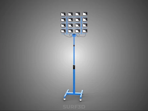 TELESCOPIC MAST LIGHT TOWER STADIUM STADION FLOODLIGHT LIGHTING 3D Model