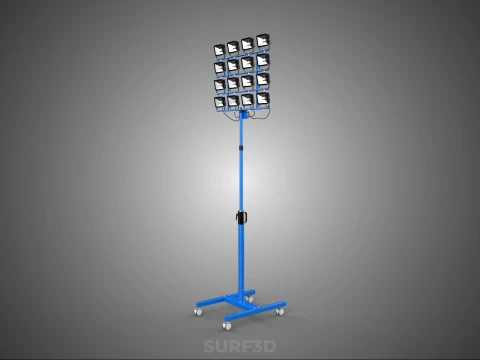 TELESCOPIC MAST LIGHT TOWER STADIUM STADION FLOODLIGHT LIGHTING 3D Model