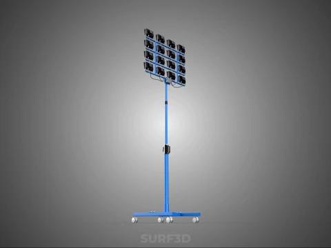 TELESCOPIC MAST LIGHT TOWER STADIUM STADION FLOODLIGHT LIGHTING 3D Model