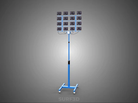 TELESCOPIC MAST LIGHT TOWER STADIUM STADION FLOODLIGHT LIGHTING 3D Model