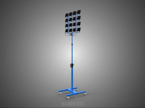 TELESCOPIC MAST LIGHT TOWER STADIUM STADION FLOODLIGHT LIGHTING 3D Model