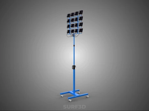 TELESCOPIC MAST LIGHT TOWER STADIUM STADION FLOODLIGHT LIGHTING 3D Model