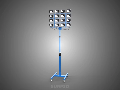 TELESCOPIC MAST LIGHT TOWER STADIUM STADION FLOODLIGHT LIGHTING 3D Model