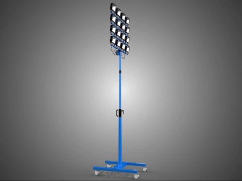 TELESCOPIC MAST LIGHT TOWER STADIUM STADION FLOODLIGHT LIGHTING 3D Model
