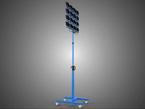 TELESCOPIC MAST LIGHT TOWER STADIUM STADION FLOODLIGHT LIGHTING 3D Model