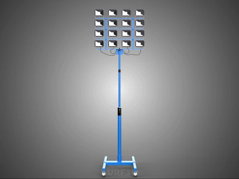 TELESCOPIC MAST LIGHT TOWER STADIUM STADION FLOODLIGHT LIGHTING 3D Model